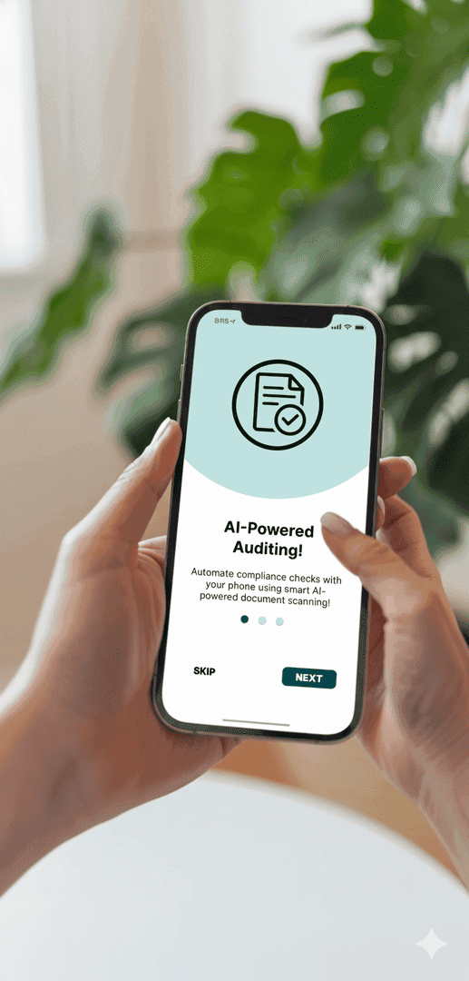 Person using a mobile audit application, from the original Jaznexus website